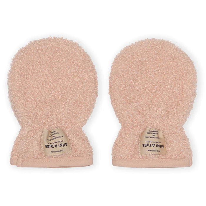 WOLMER TEDDYFLEECE MITTENS. GRS-Rose Dust