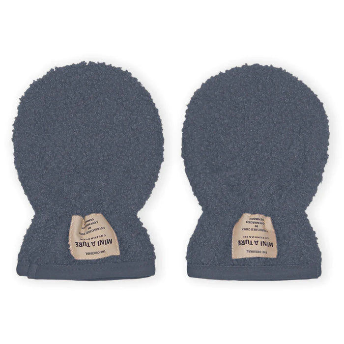 WOLMER TEDDYFLEECE MITTENS. GRS-Ombre Blue