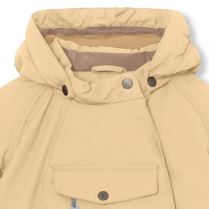 Wang fleece lined winter jacket. GRS-Semolina Sand