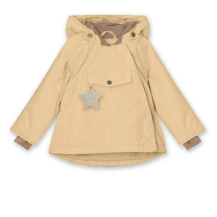 Wang fleece lined winter jacket. GRS-Semolina Sand