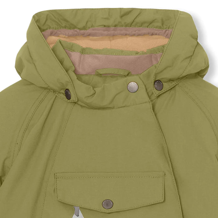 Wang fleece lined winter jacket. GRS-Mosstone