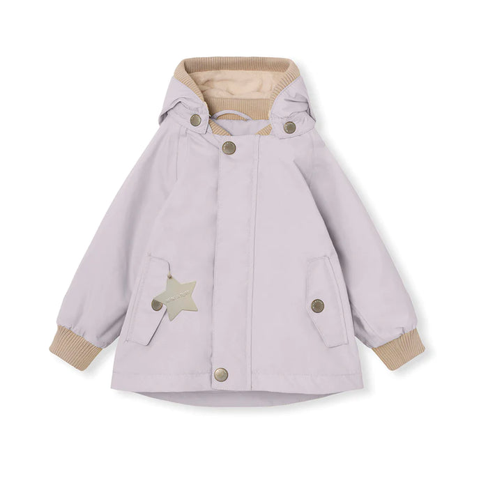 MATWALLY FLEECE LINED SPRING JACKET-Purple raindrops