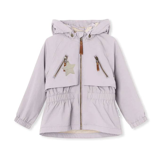 MATALGEA FLEECE LINED SPRING JACKET-Purple raindrops