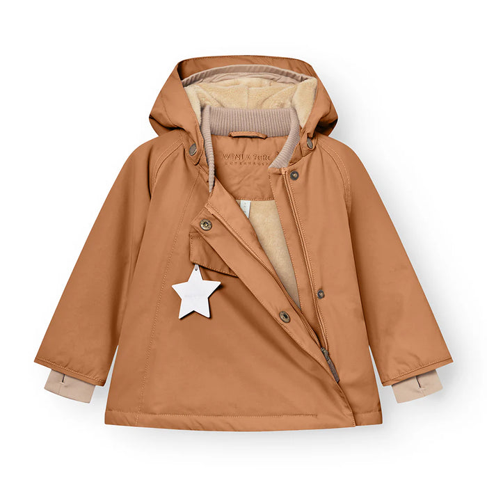 MATWANG fleece lined winter jacket. GRS-Peach Brown 2Y