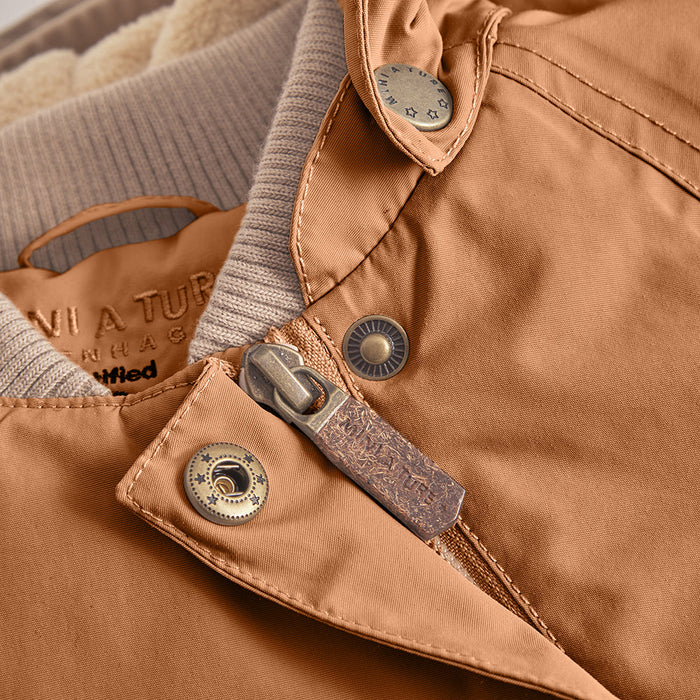 MATWANG fleece lined winter jacket. GRS-Peach Brown4Y