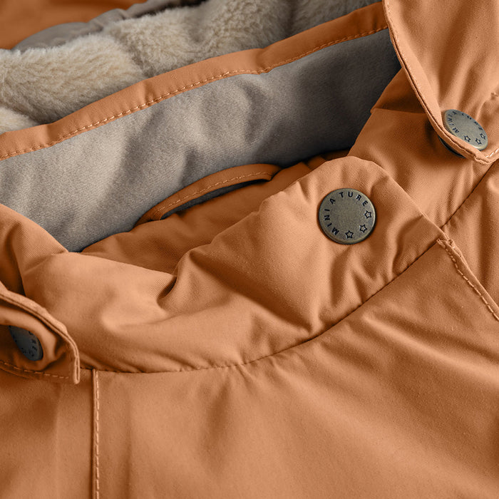 MATWANG fleece lined winter jacket. GRS-Peach Brown4Y