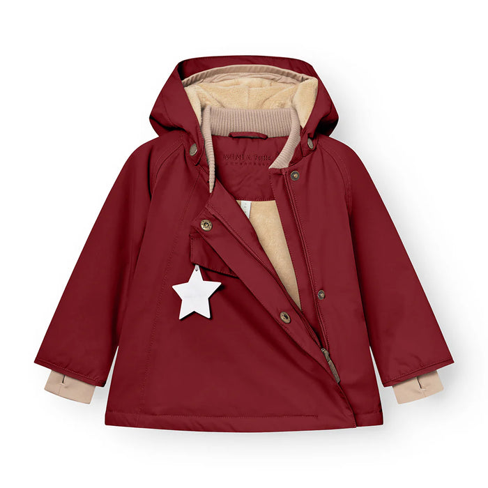 MATWANG fleece lined winter jacket. GRS-Red merlot 2Y