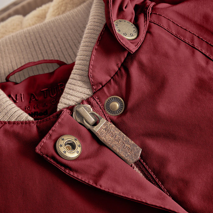 MATWANG fleece lined winter jacket. GRS-Red merlot 5Y