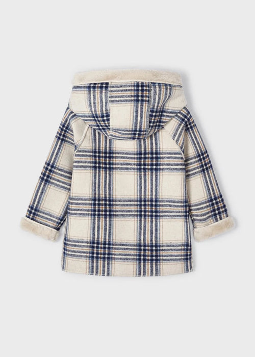 Girl double layer check coat