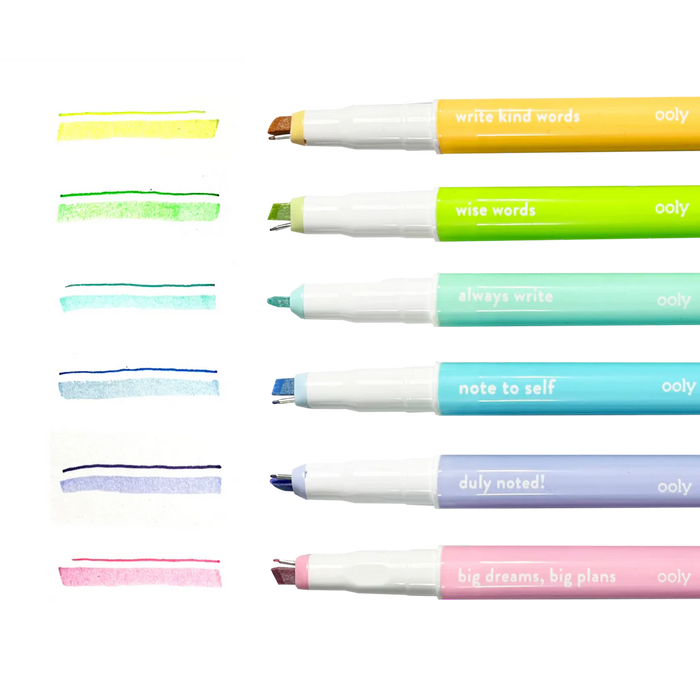 Noted! 2-in-1 Micro Fine Tip Pen and Highlighters - Set of 6