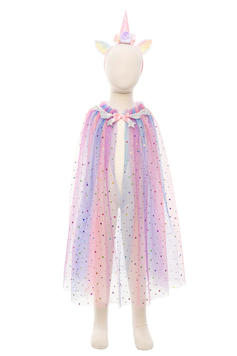 Rainbow Unicorn Cape & Headband 4-6Y