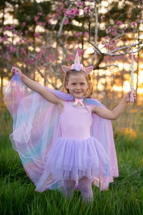 Rainbow Unicorn Cape & Headband 4-6Y