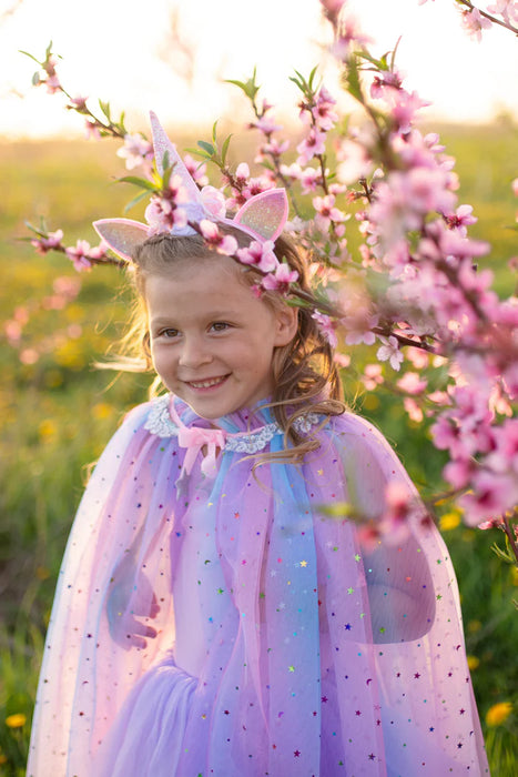 Rainbow Unicorn Cape & Headband 4-6Y