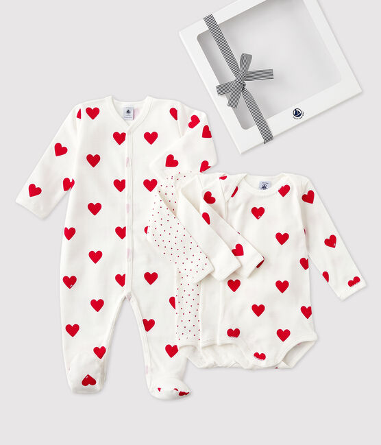 BABIES' HEART PATTERNED GIFT SET