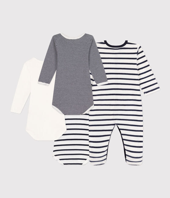 BABIES' PYJAMAS AND 3-PACK OF STRIPY BODYSUITS