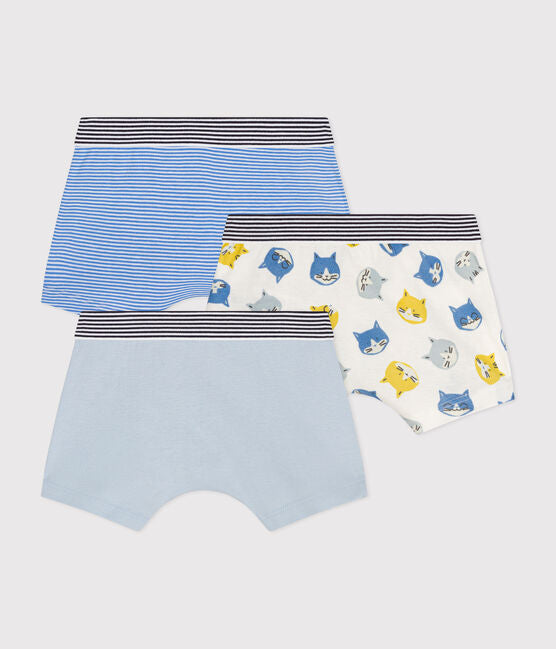 CHILDREN'S COTTON CAT BOXERS - 3-PACK