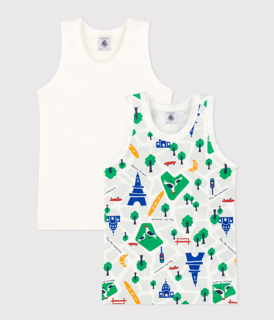 CHILDREN'S PARIS COTTON VEST TOPS - 2-PACK