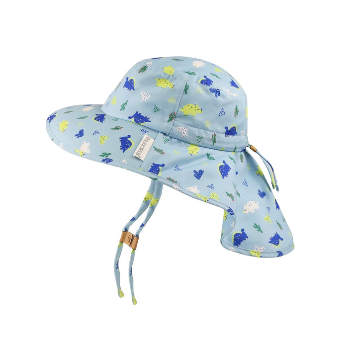 Sun Hat with Neck Cape - Dinosaur Small