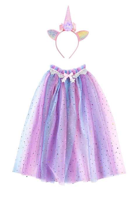 Rainbow Unicorn Cape & Headband 4-6Y