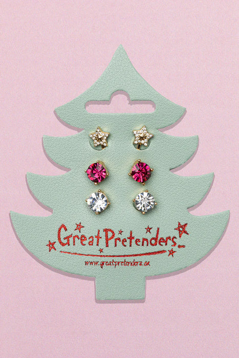 Holiday Pleather Tree Clip on Earrings, 3pair