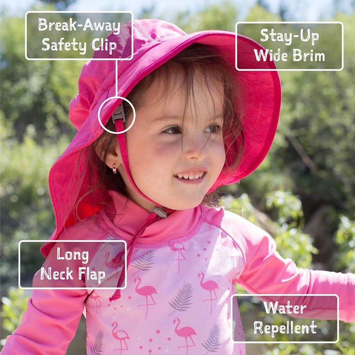 Kids Water Repellent Adventure Hats | Pink Strawberry