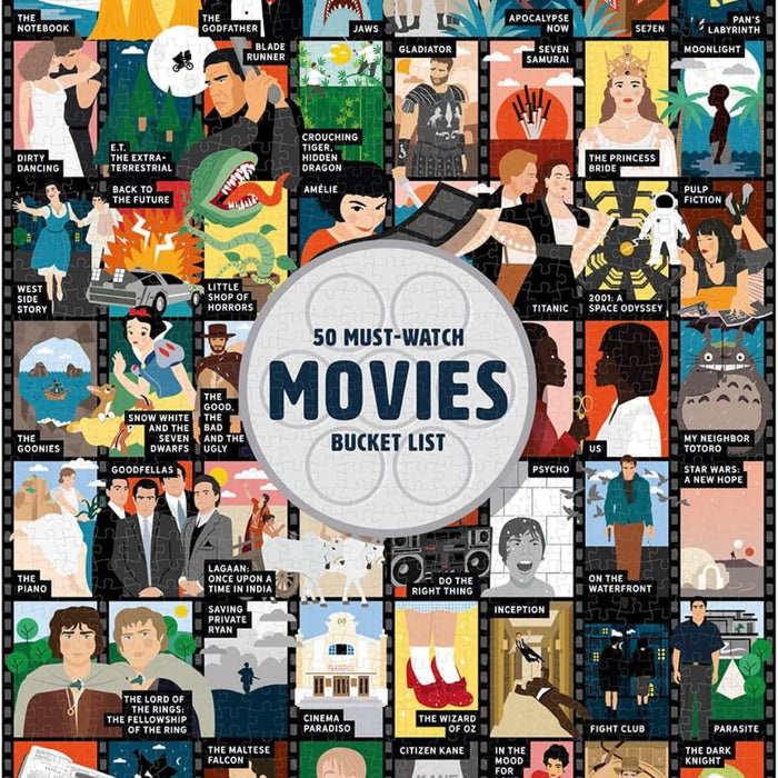 50 Must-Watch Movies Bucket List 1000 Piece Puzzle