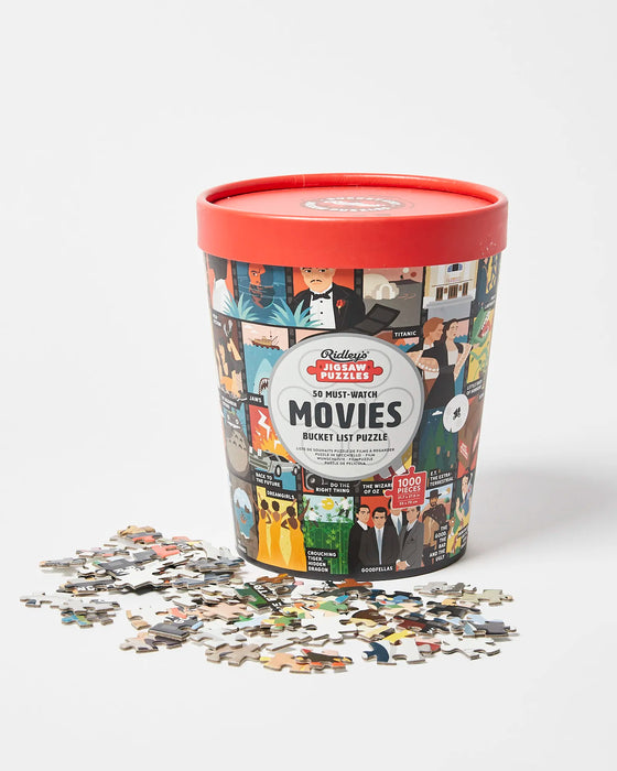 50 Must-Watch Movies Bucket List 1000 Piece Puzzle