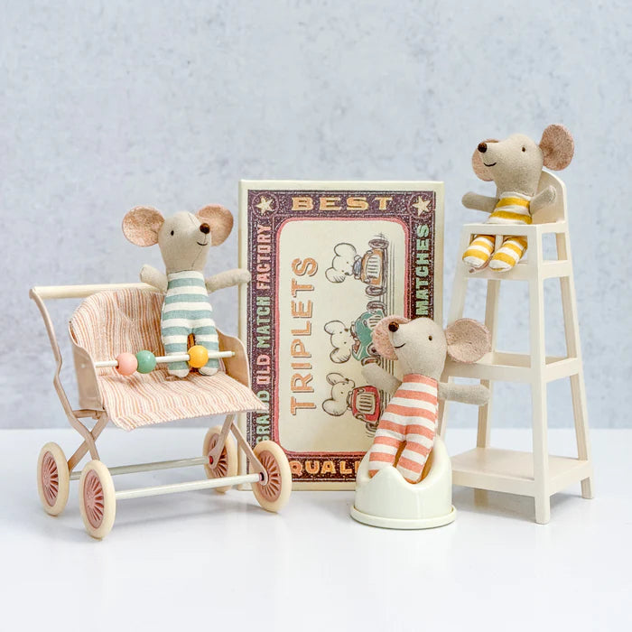 Baby mice triplets in matchbox