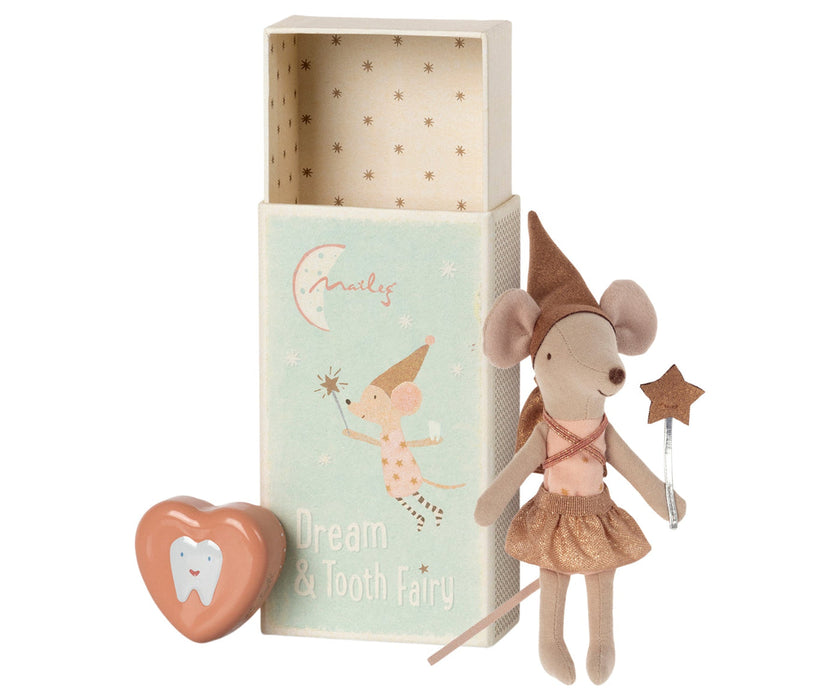 Tooth fairy mouse in matchbox - Rose