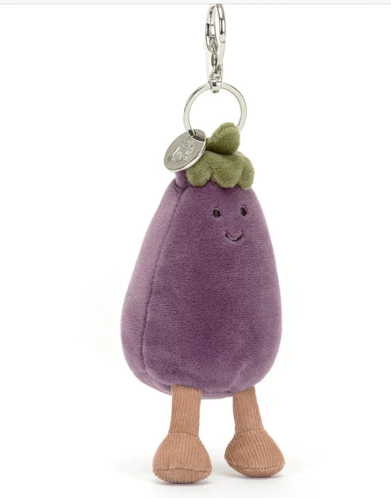 Eggplant bag charm