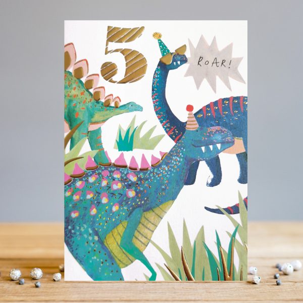 Greeting Card-Kids Tiny Sparkles – 5 “Roar!” – Dinosaurs