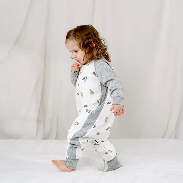 Bamboo Muslin Raglan Long Sleeve Footed Sleep Bag | 2.5 TOG(2-3Y)