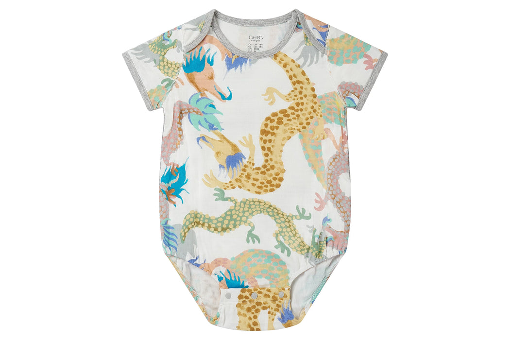 Short Sleeve Onesie (Bamboo) - Dragon Dance