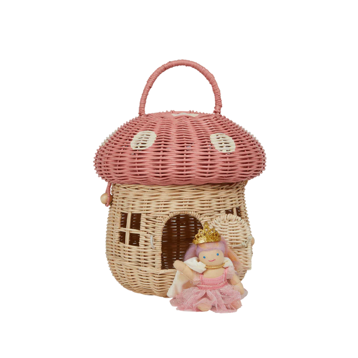 Rattan Mushroom Basket - Musk