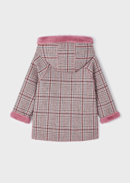 Girl double layer check coat