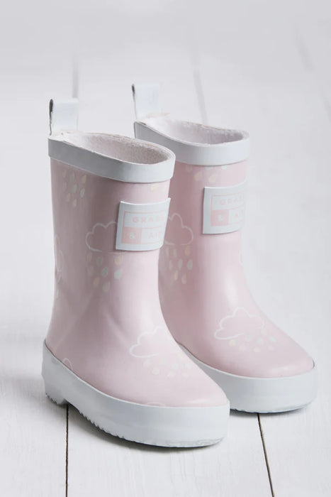 Kids Baby Pink Colour-Revealing Wellies US1