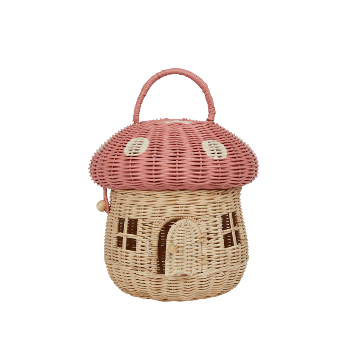 Rattan Mushroom Basket - Musk