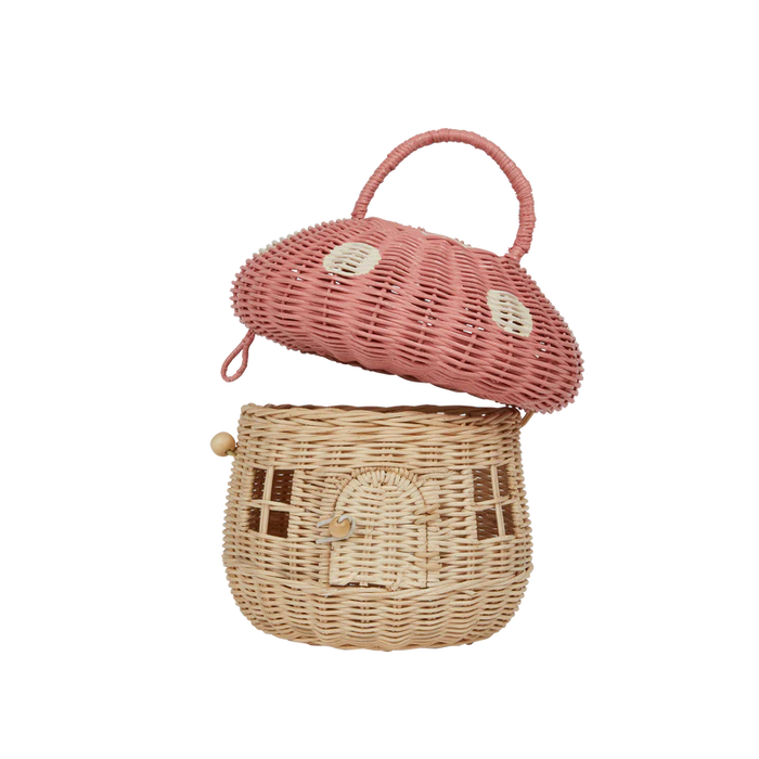 Rattan Mushroom Basket - Musk