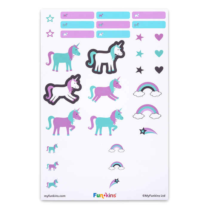 Waterproof Vinyl Peel & Stick Labels for Kids - Unicorns