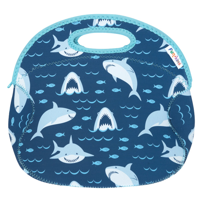 Large, Machine Washable Lunch Bag for Kids - Sharks