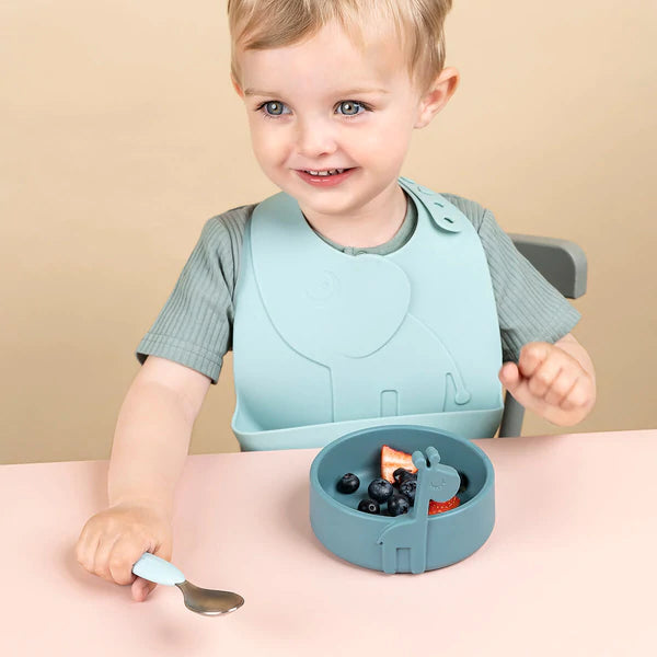 Peekaboo first meal set Deer friends Blue