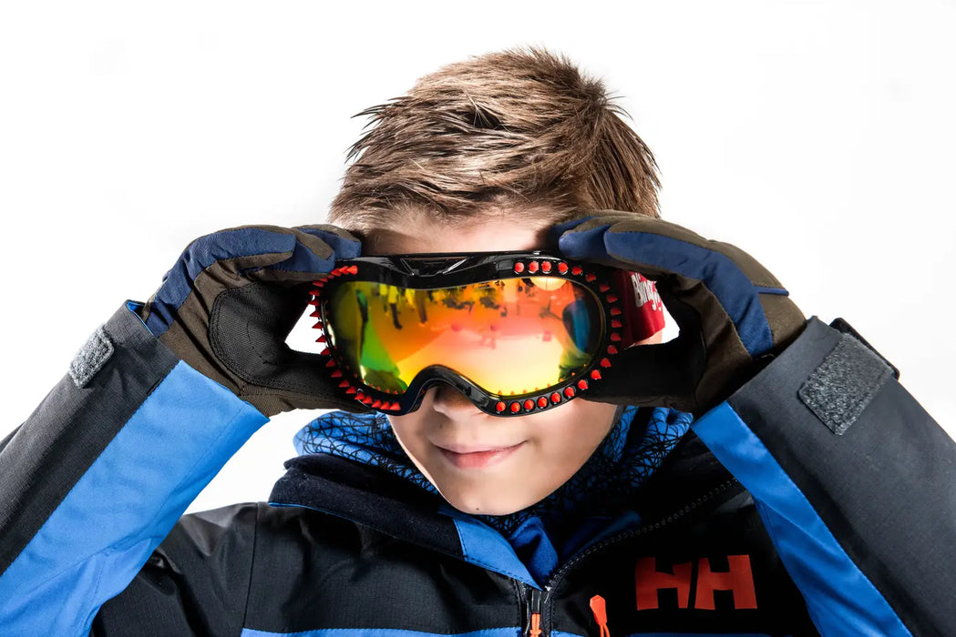 Ski Goggle, Black Red Spike, Boy