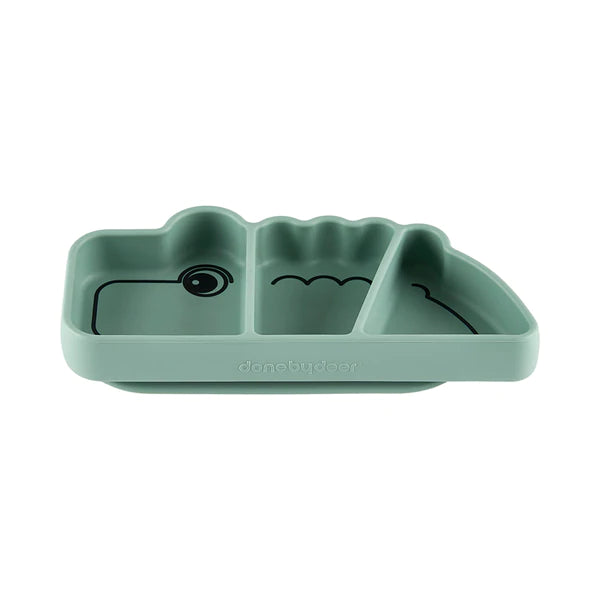 Silicone Stick & Stay snackplate Croco Green