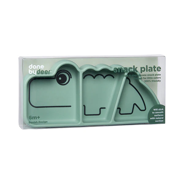 Silicone Stick & Stay snackplate Croco Green