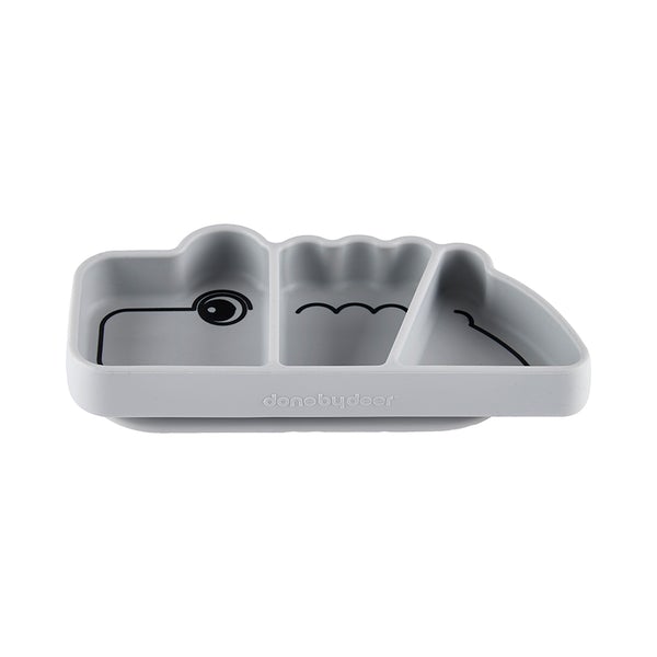 Silicone Stick & Stay snackplate Croco Grey