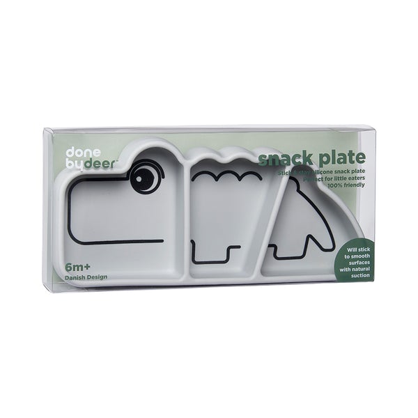 Silicone Stick & Stay snackplate Croco Grey