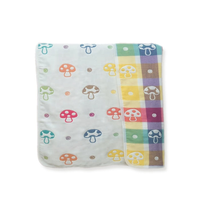 KaWaii Baby Muslin Jacquard Cotton Blanket - Mushroom Small