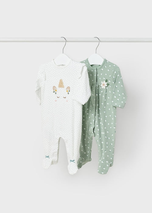 2-Pack Footed One-Piece Sustainable Cotton Newborn (Gift Set)