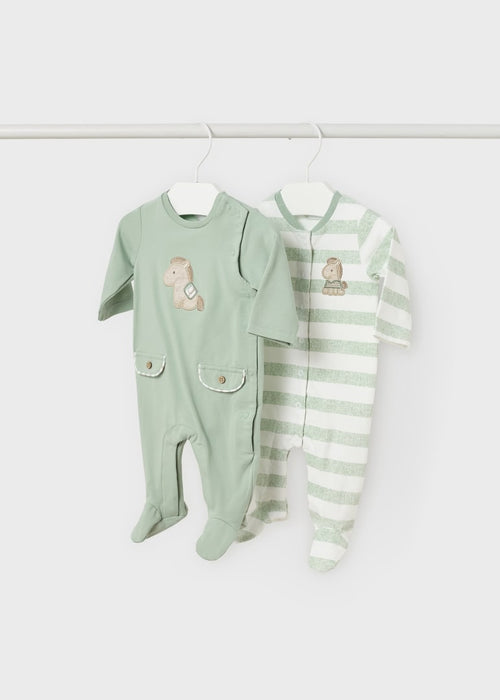 2-Pack Footed One-Piece Sustainable Cotton Newborn (Gift Set)