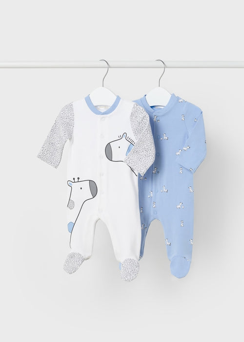 2-Pack Footed One-Piece Sustainable Cotton Newborn (Gift Set)